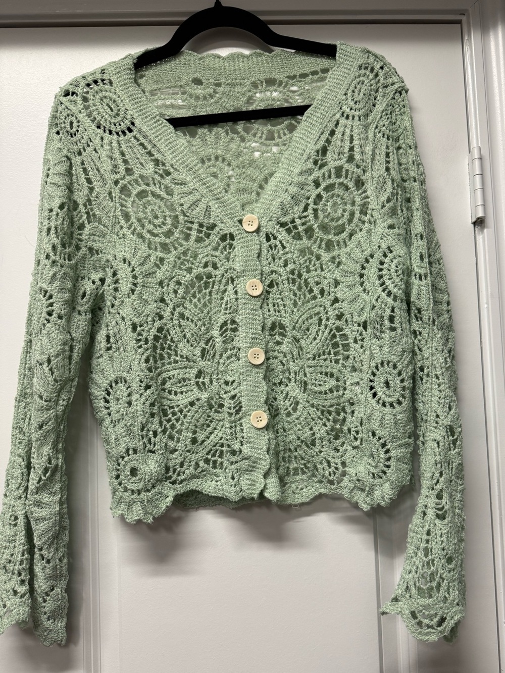 Curve Mint Green Crochet Lace Cardigan Cover-Up NWOT Size 0XL